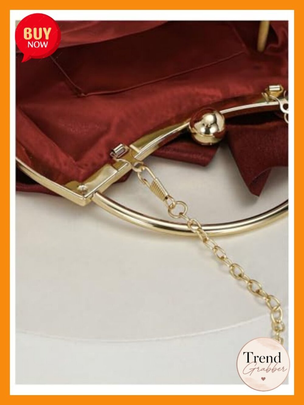 Satin Clutch Purse Formal Evening Handbag Chain Strap Shoulder Bag - Picture 5 of 5